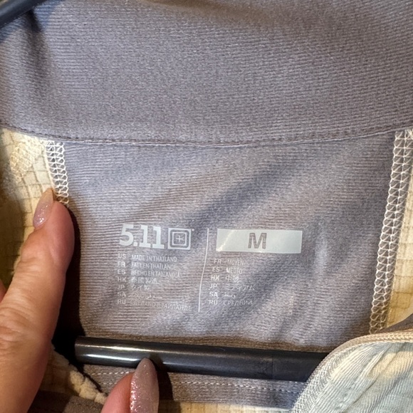 5.11 Tactical Men's Cream and Gray Zip-Up Sweater - Picture 2 of 6